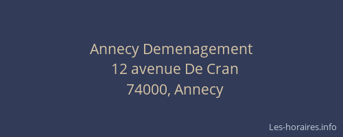 Annecy Demenagement
