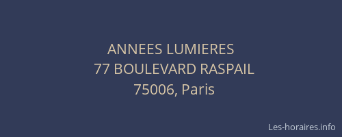 ANNEES LUMIERES