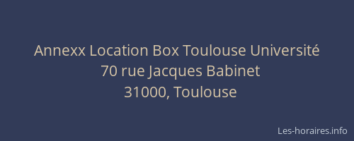 Annexx Location Box Toulouse Université