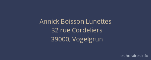 Annick Boisson Lunettes