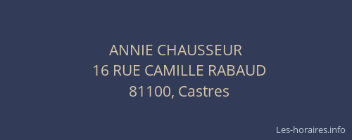 ANNIE CHAUSSEUR