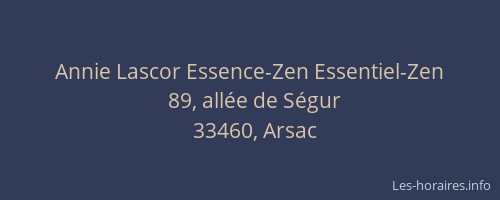 Annie Lascor Essence-Zen Essentiel-Zen