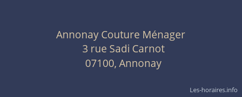 Annonay Couture Ménager