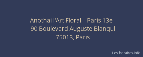 Anothai l'Art Floral    Paris 13e