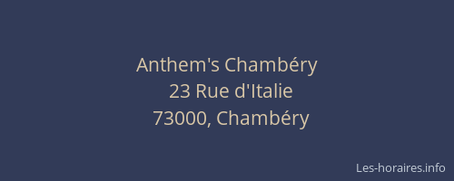 Anthem's Chambéry