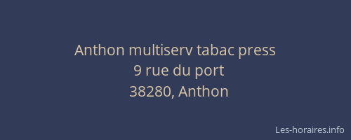 Anthon multiserv tabac press