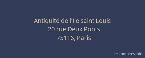 Antiquité de l'Ile saint Louis