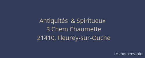Antiquit&eacute;s  & Spiritueux