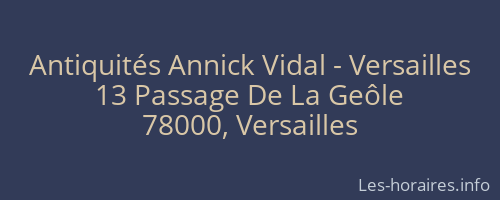 Antiquités Annick Vidal - Versailles