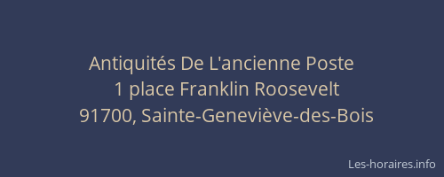 Antiquités De L'ancienne Poste