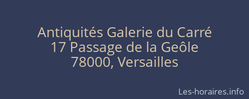 Antiquités Galerie du Carré
