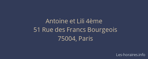 Antoine et Lili 4ème