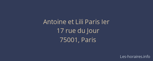 Antoine et Lili Paris Ier