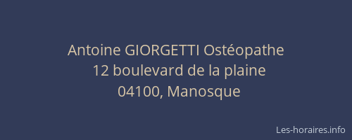 Antoine GIORGETTI Ostéopathe