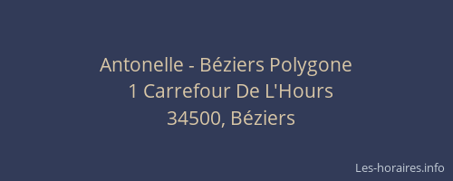 Antonelle - Béziers Polygone