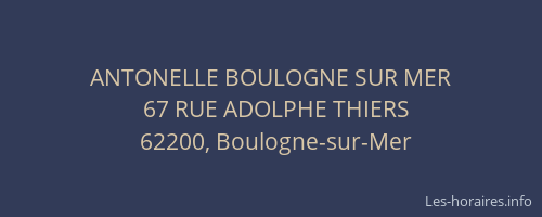 ANTONELLE BOULOGNE SUR MER