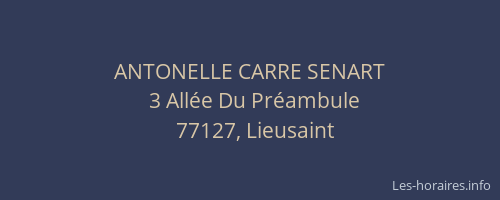 ANTONELLE CARRE SENART