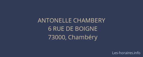 ANTONELLE CHAMBERY
