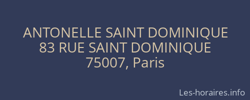 ANTONELLE SAINT DOMINIQUE
