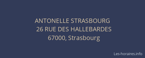 ANTONELLE STRASBOURG