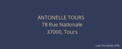 ANTONELLE TOURS