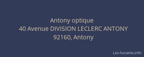 Antony optique