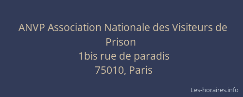 ANVP Association Nationale des Visiteurs de Prison