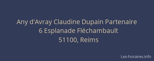 Any d'Avray Claudine Dupain Partenaire