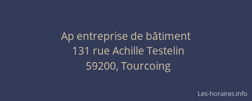 Ap entreprise de bâtiment