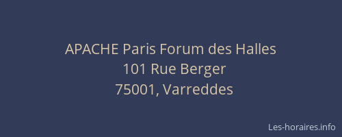APACHE Paris Forum des Halles