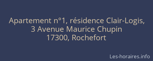 Apartement n°1, résidence Clair-Logis,