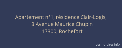 Apartement n&deg;1, r&eacute;sidence Clair-Logis,