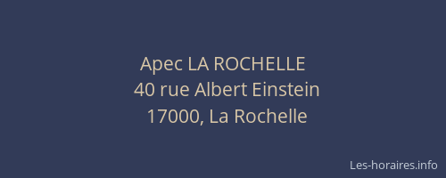 Apec LA ROCHELLE