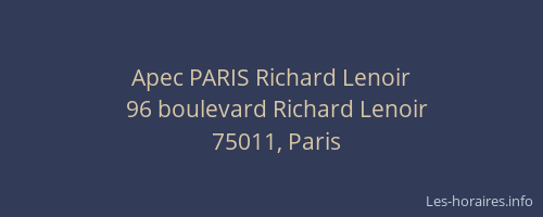 Apec PARIS Richard Lenoir