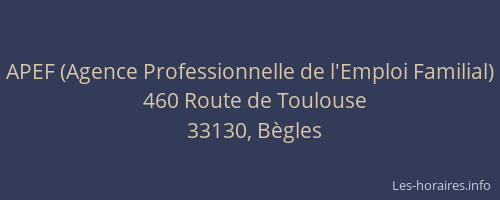 APEF (Agence Professionnelle de l'Emploi Familial)