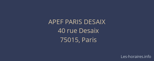 APEF PARIS DESAIX