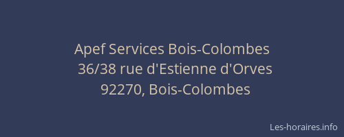 Apef Services Bois-Colombes