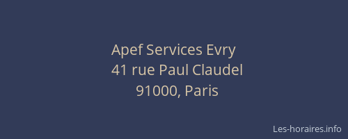 Apef Services Evry