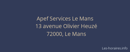 Apef Services Le Mans