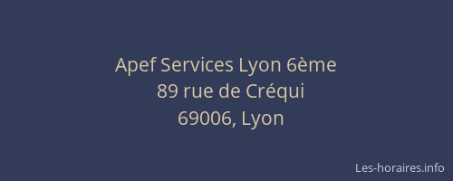 Apef Services Lyon 6ème