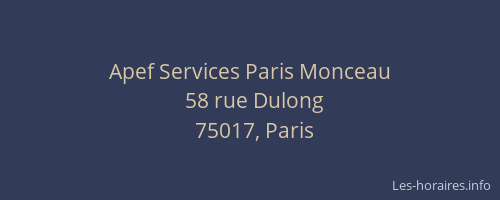 Apef Services Paris Monceau
