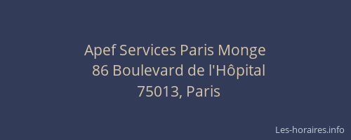 Apef Services Paris Monge