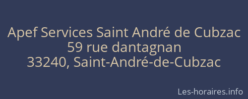 Apef Services Saint André de Cubzac