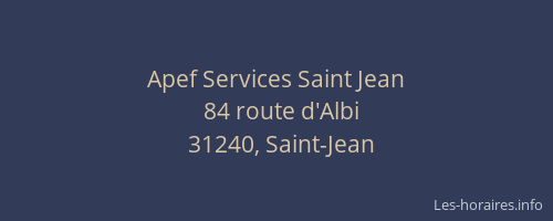 Apef Services Saint Jean