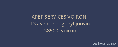 APEF SERVICES VOIRON