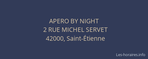 APERO BY NIGHT