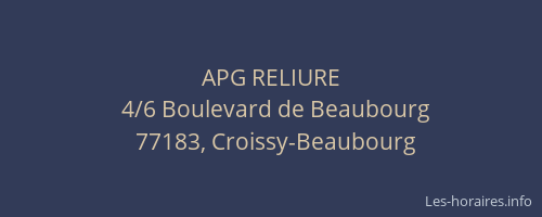 APG RELIURE