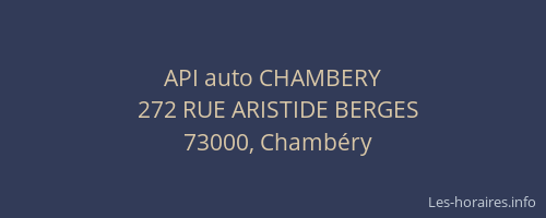 API auto CHAMBERY