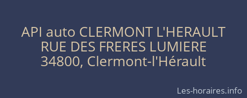 API auto CLERMONT L'HERAULT