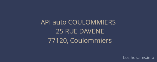 API auto COULOMMIERS